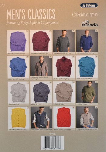 Men's Classic Knits 38 Design Options in Patons/Cleckheaton/Panda 5, 8 & 12 ply - Picture 2 of 2