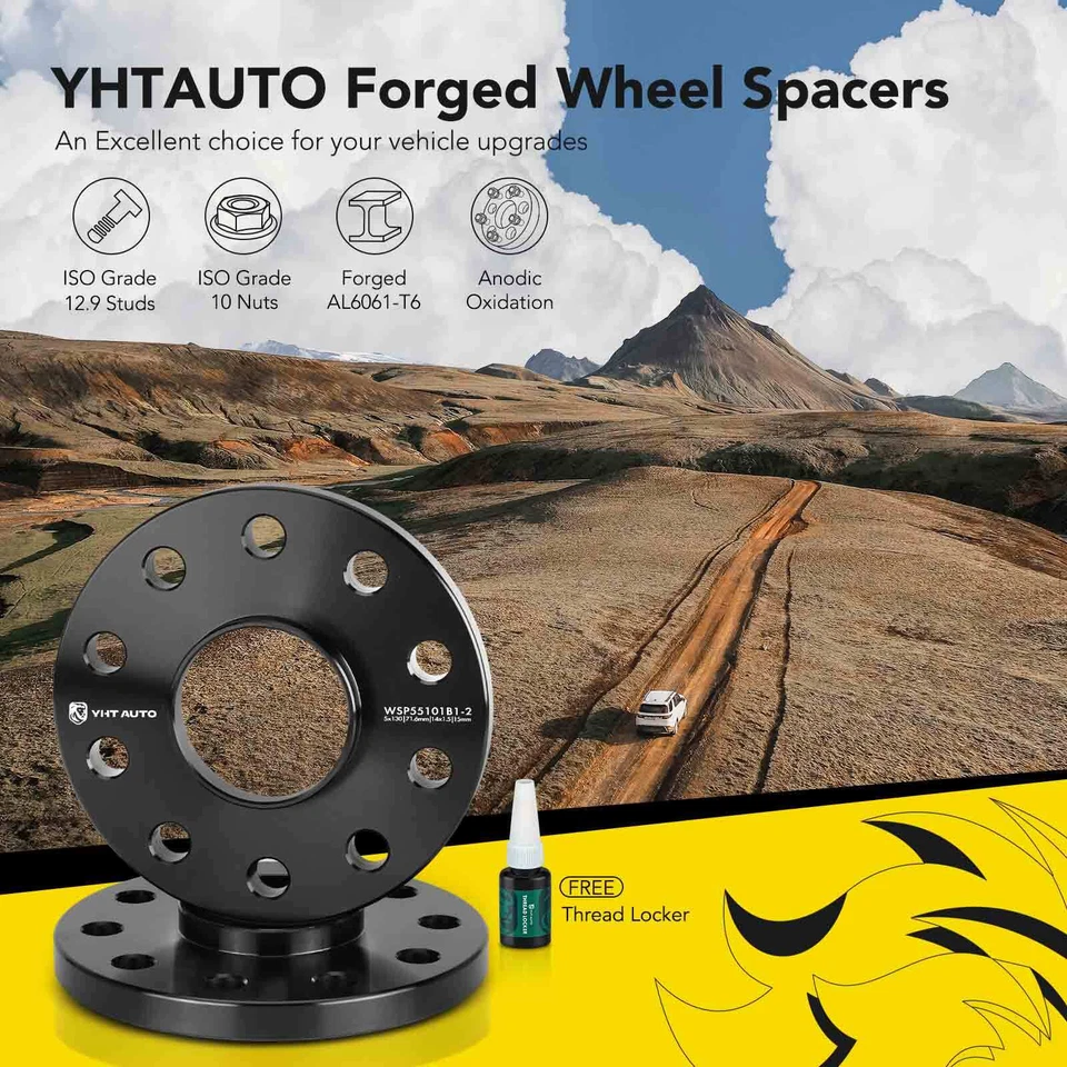 Espaçadores de roda 2 peças 5x130mm a 5x130mm 14x1.5 71.6 15mm para Audi Q7 Porsche 911 - Imagem 2 de 4