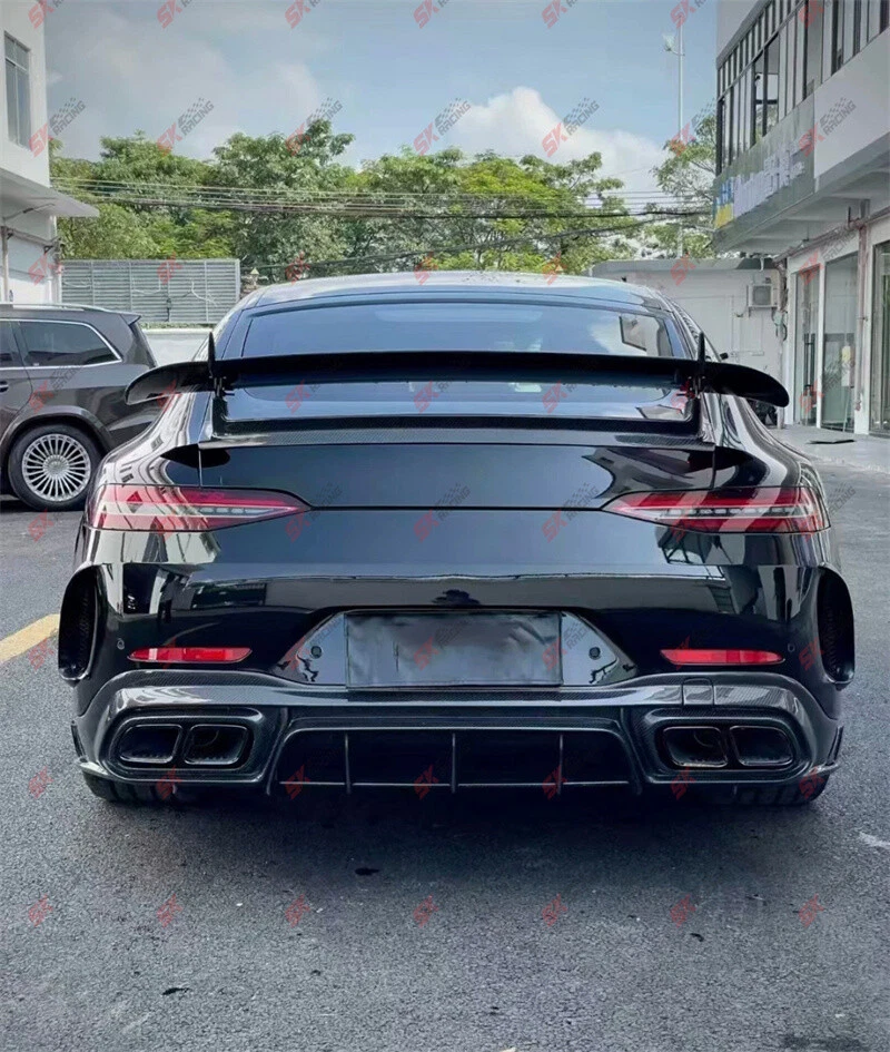 Kit de carrocería de labio delantero trasero faldones laterales de fibra de carbono para Mercedes-Benz AMG GT43 53 63 Foto 4 de 4