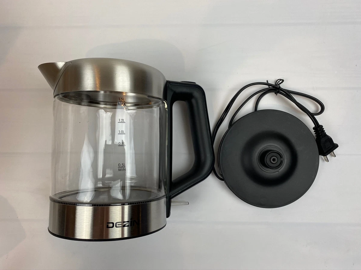 Dezin Electric Kettles Glass Water Heater Boiler 1.5L Stainless