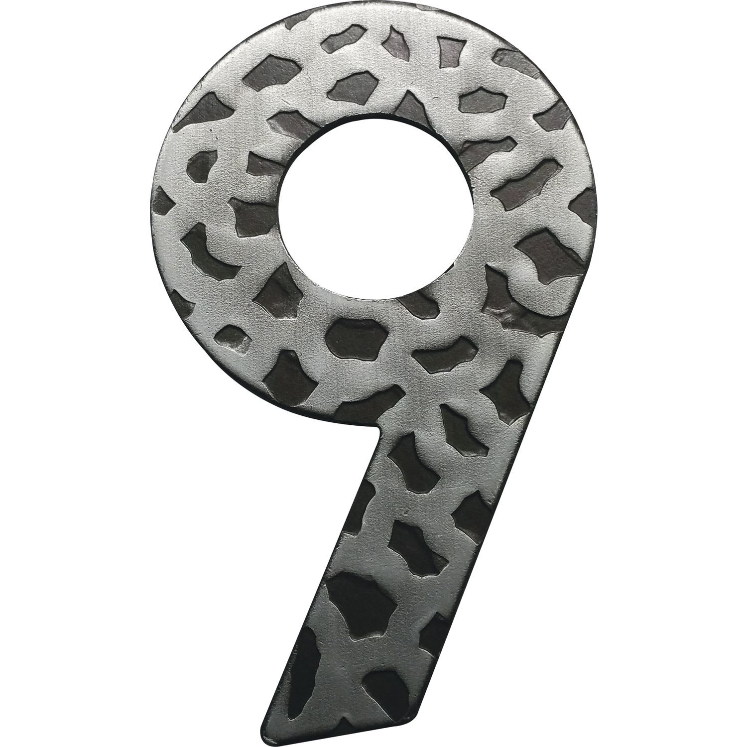 Hausnummer Ziffer 9 Ziffernblatt Türnummer Antik Schmiedeeisen Schwarz
