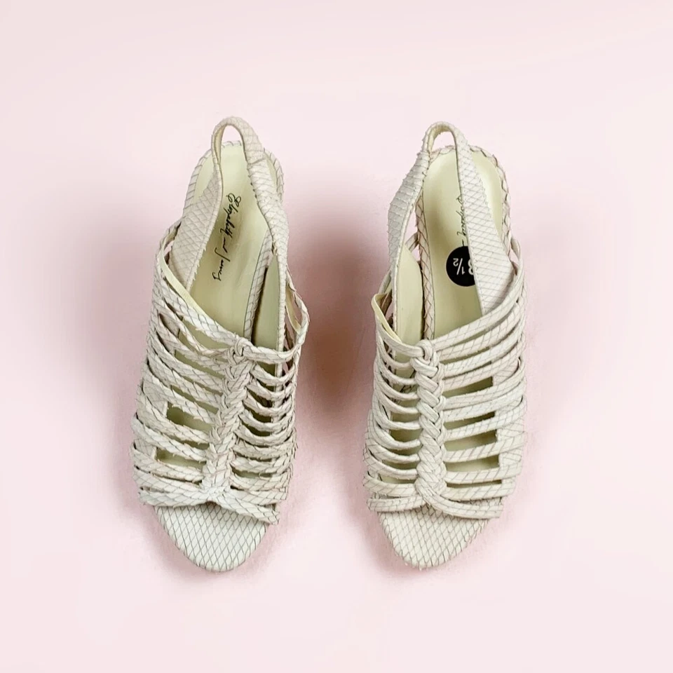 Sandalias Elizabeth and James de piel de serpiente con cordones talla 8,5B E-Samba Foto 3 de 4