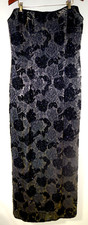 2 B'zar Bob Mackie Formal Evening Gown Long Maxi Vintage Dress 14 Beaded Roses