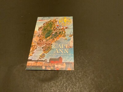 Cape Ann, Massachusetts ~ Illustrated Map of Cape Ann -Unposted Vintage Postcard