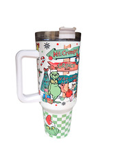 MERRY GRINCHMAS The GRINCH Travel Mug w/ Lid Straw Metal 40oz