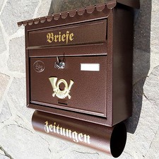 Großer Briefkasten Postkasten Kupfer +Zeitungsrolle Katalogeinwurf Nostalgie Neu