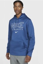 Men's L Nike Therma Fit Pullover Baseball Hoodie Sweatshirt Royal Blue DC8383