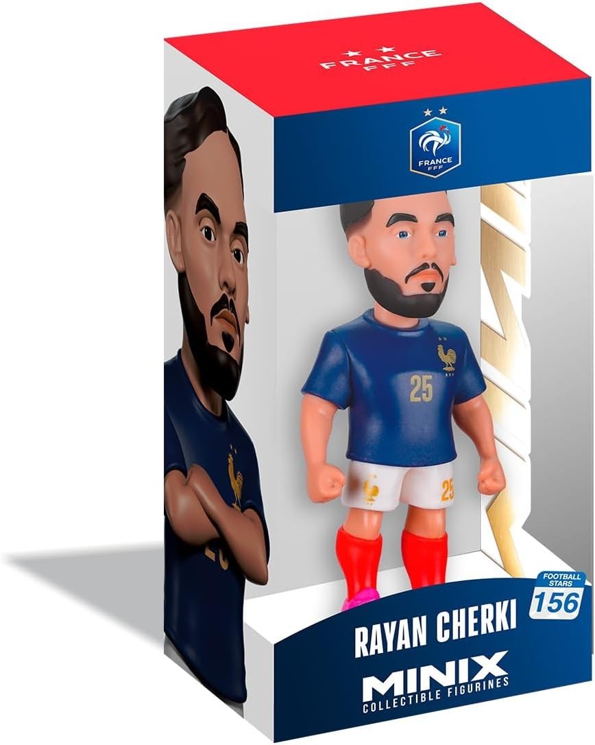Figurine Rayan Cherki Equipe de France football 12 cm plastique robuste anti-poussière