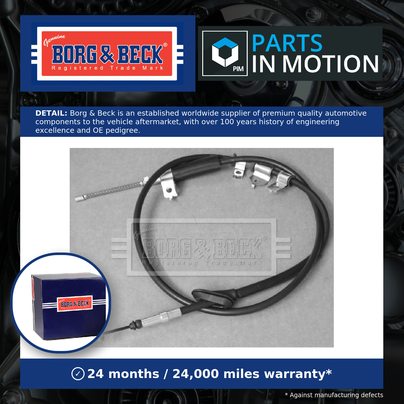 Handbrake Cable fits ROVER 25 RF 1.4 Rear Left 99 to 05 Hand Brake Parking B&B
