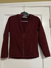 H M Kids Girls Burgundy Zip Up Fleece Jacket 8/10