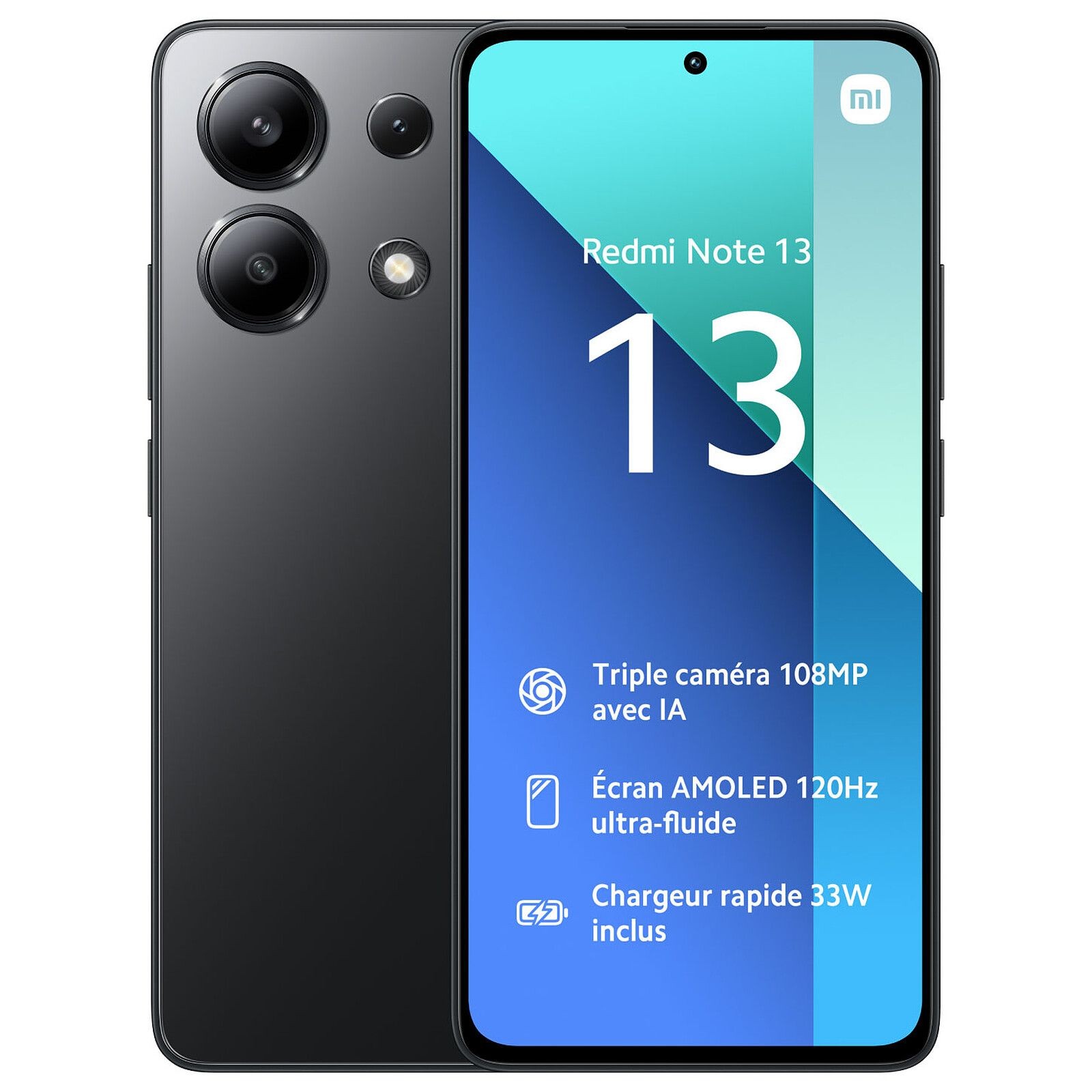 XIAOMI Redmi Note 13 4G 256 Go Noir Reconditionné Etat correct
