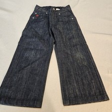 Rockawear Boys Size 4 Denim Jeans Adjustable Waist Red  Blue Embroidered Logo