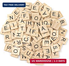 100 Pcs Wooden Spelling Tiles, Replacement Letters Wood Letter Tiles, Tiles for