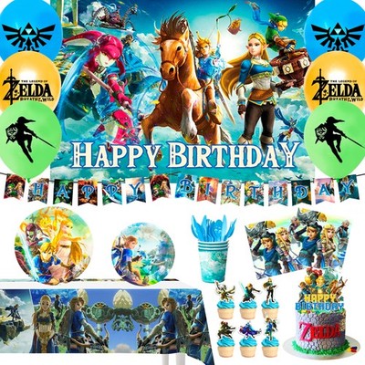 Zelda Kinder Party Zubehör Legend of Zelda Geburtstagsdeko Geschirrset Ballon