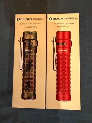 OLIGHT WARRIOR MINI RED & CAMO BUNDLE! RARE, LIMITED EDITION RARE HARD TO FIND!!