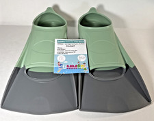 GINTENCO Snorkeling Swim Fins Size L 39-41 Sage Green Grey Mesh Bag