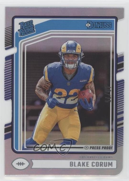 2024 Donruss Rated Silver Press Proof Die-Cut 40/75 Blake Corum Rookie RC 15ty