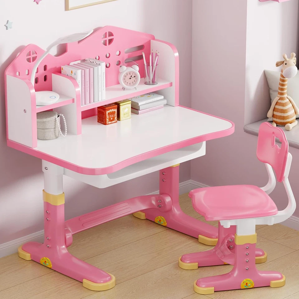 Kinder Schreibtisch und Stuhl Set, höhenverstellbare Kinder Schule Arbeitszimmer Schreibtische, 