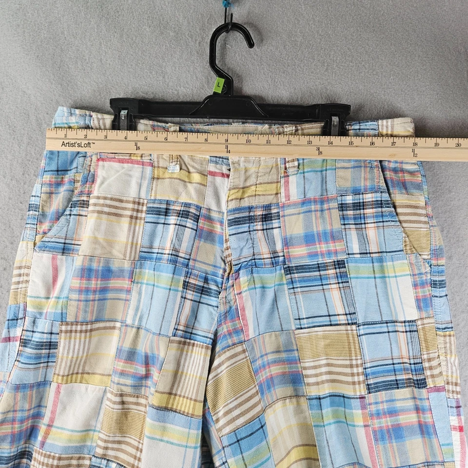 Madison Shorts Mens 36 Tag 34 Madras Checkered Patchwork Preppy Classic Plaid - Image 2 of 4