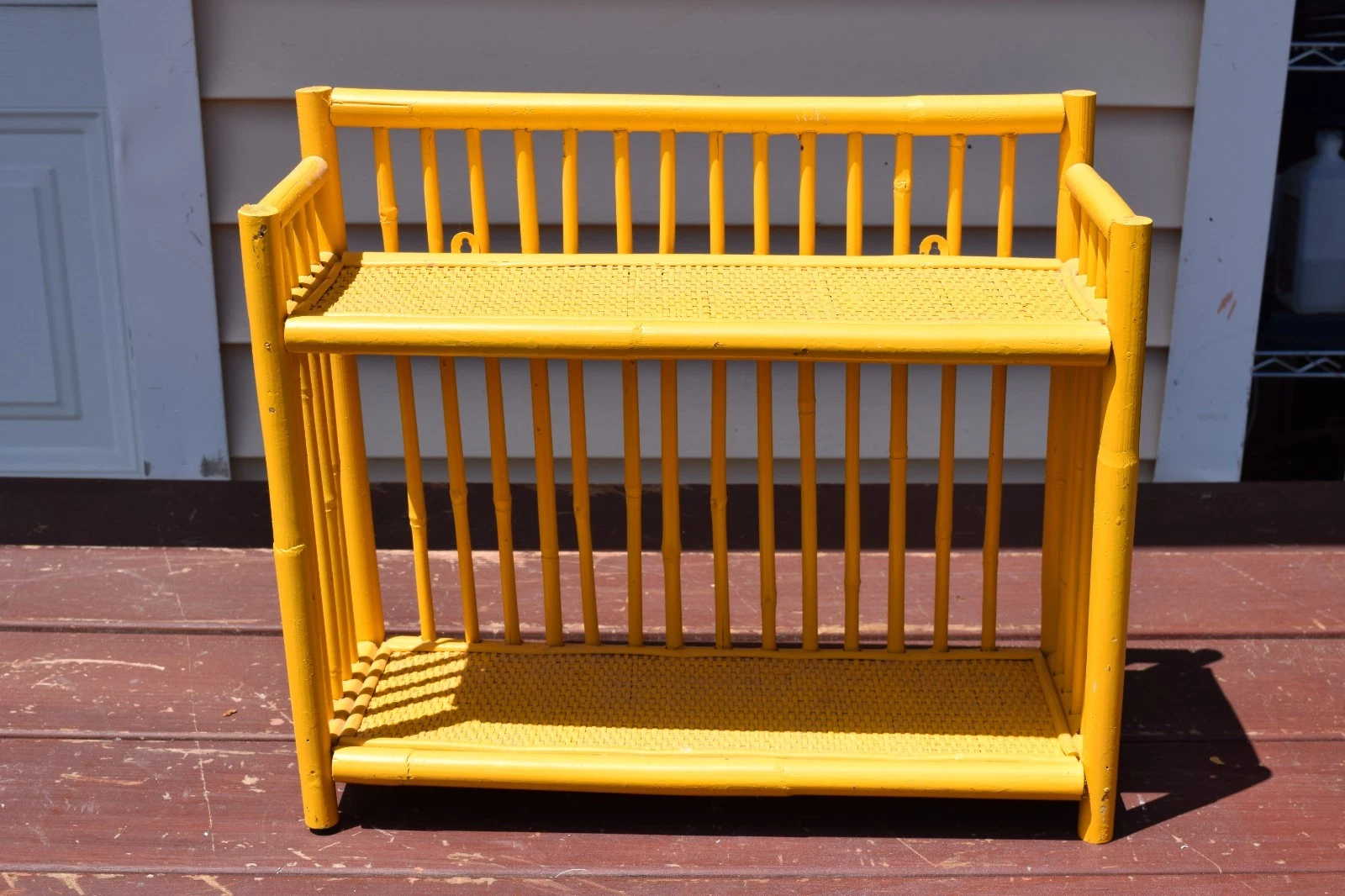 Vintage Bamboo Rattan Wall Hanging Storage Rack Shelf Boho Coastal Decor
Opens in a new window or ta