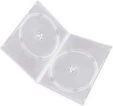 Maxtek 7mm Slim Clear Double CD/DVD Case, 100 Pieces Pack. 2 Discs Capacity...