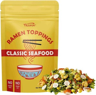 TALCUFON Ramen Toppings 8 Oz, Classic Seafood and Vegetables Mix Premium Seafood