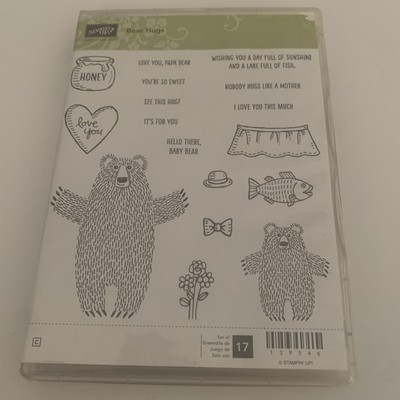 Stampin Up Rubber Stamp Stamps Un-Mounted Box Set  Bears Honey Fish Love You