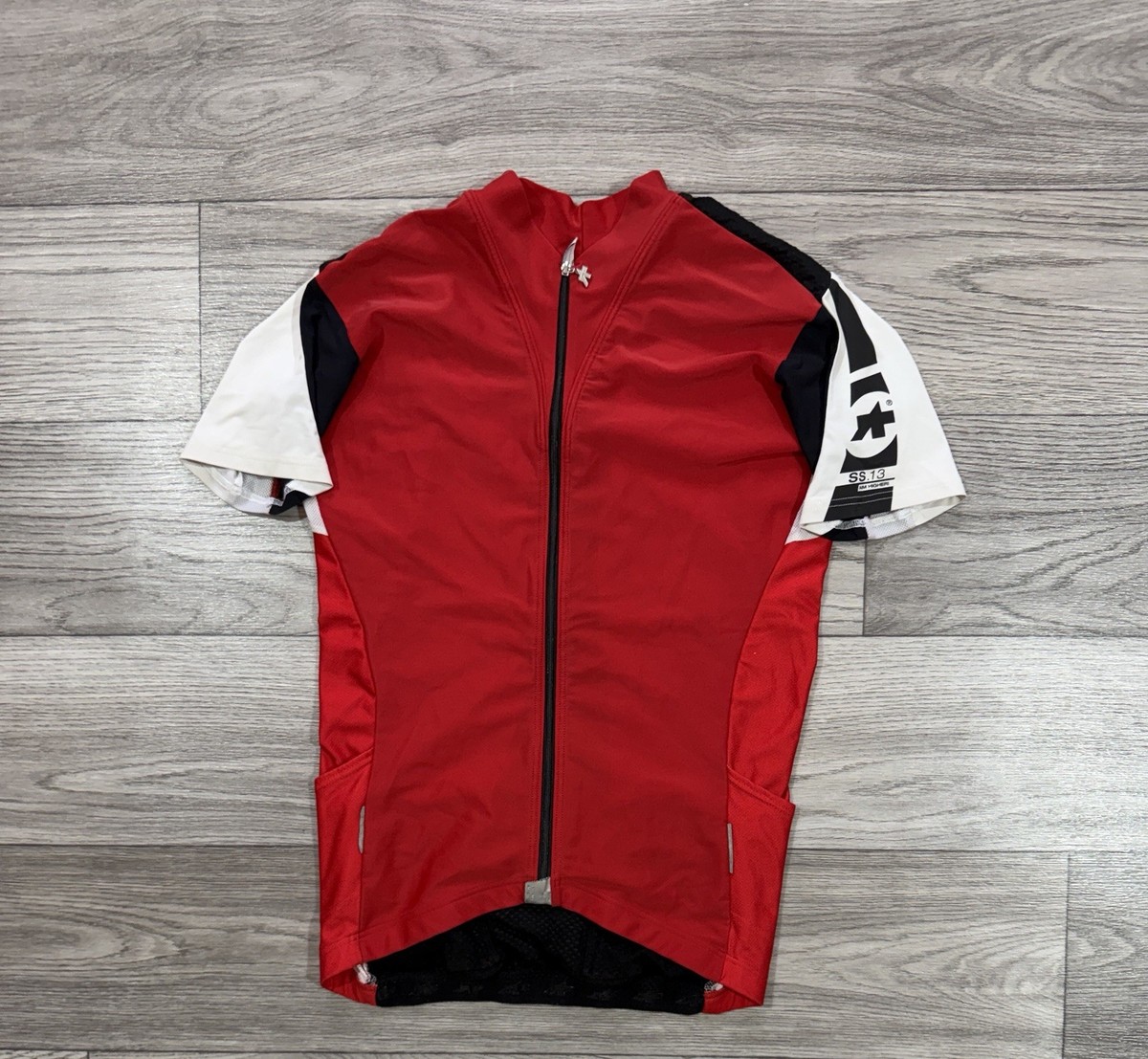 Assos SS.13 Cycling Short Sleeve Full Zip Red Jersey Shirt Men