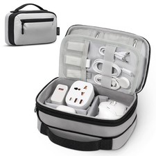 Expandable Cable Organizer Bag, Large Capacity Tech Pouch Electronics Travel ...