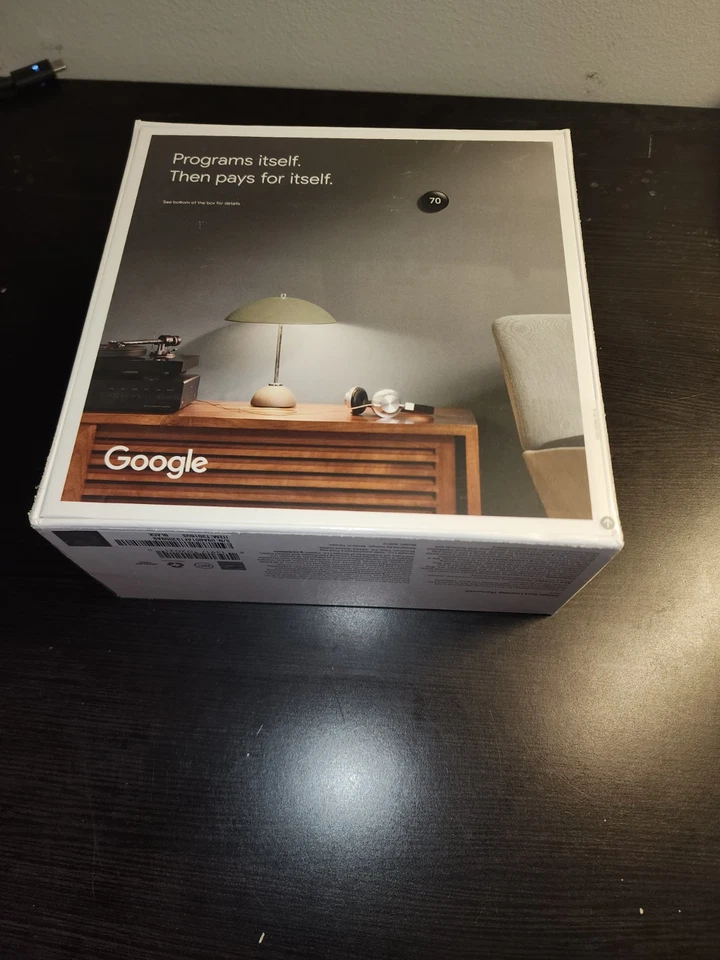 SEALED Black Matte Google Nest 3rd Gen Programmable Thermostat T3016US - Image 2 of 3