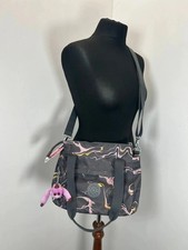 Borsa a tracolla Kipling grigia Esmee scimmia portachiavi NUOVA premium