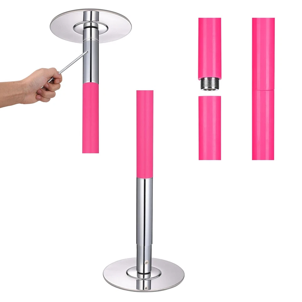 Yescom 9,25 pies poste pelador 45 mm silicona giratorio estático poste de baile, rosa Foto 4 de 4