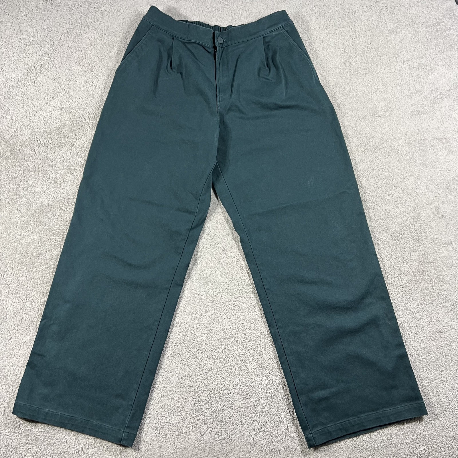 ALO Yoga Pants Womens Large Green Road Trip Trouser Wide-Leg Stretch-image