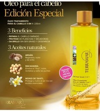 Terramar Oleo 3 in 1 Hair Argan Oil Macadamia, Tahitian Monoi Oil Extracs 195 ml