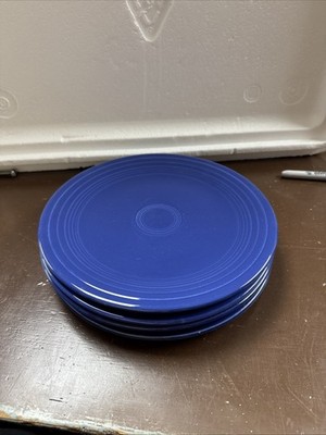 4 Fiesta Dinner Plates  Cobalt Blue - 9.5  - Homer Laughlin Fiestaware - USA