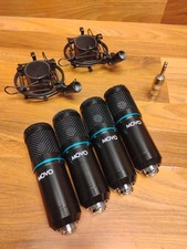 Lot Of 4 Movo PC-M6 Universal Cardioid Podcasting Microphones 2 Shock Mounts