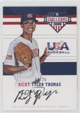 2017 USA Baseball Stars & Stripes Black Ink 4/25 Ricky Tyler Thomas #20 Auto 0bz