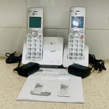 AT T EL51203 Cordless 2-Handset With Caller ID And Speakerphone White  Silver