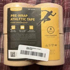 4-Rolls Pre Wrap Tape Athletic Foam Underwrap 2.75 inch x 30 yards each Beige