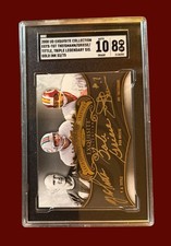 2008 EXQUISITE LEGENDARY SIGS GOLD INK TITTLE GRIESE THEISMANN #53/75 - BGS 10