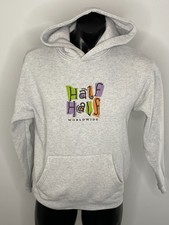 Half Half Worldwide Grey Marle Women's Unisex Hoodie Fleece Long Sleeve Size XS