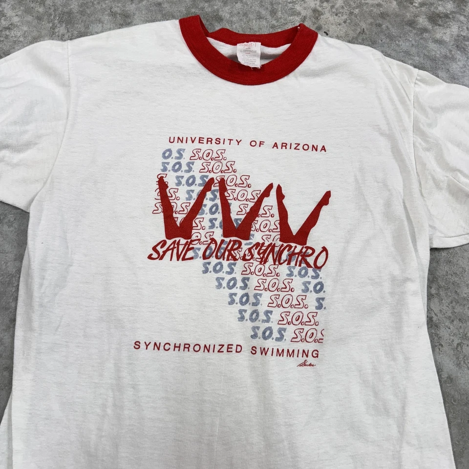 Camisa De Colección Universidad de Arizona Para Hombre Grande NCAA Sincronizada Natación Años 90 Foto 2 de 4