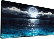 Large Diamond Painting Kits for Adults 31.5 x 15.7 inch DIY 5D Sea Moon Ful...
