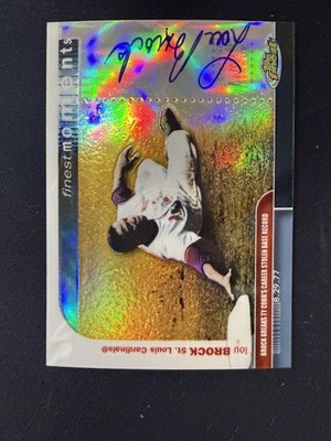 #FMA-LB Lou Brock 2003 Finest Cardinals Moments Refractors Auto