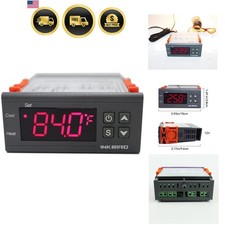 Dual Stage DV 12V Digital Temperature Controller Fahrenheit Thermostat Heatin...