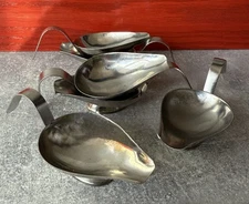 Miniature Stainless Steel 6pc Sauce Gravy Boats for Individual Place Setting