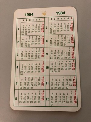 vintage Rolex Kalender / calendar 1984 in great condition / Top Zustand