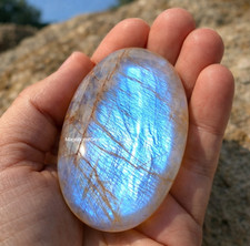 Healing Moonstone Palm Stone Birthstone Crystal Meditation Reiki Worry Stone