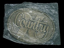 UD03113 NOS VINTAGE 1970s 96 COUNTRY MUSIC RADIO STATION BELT BUCKLE