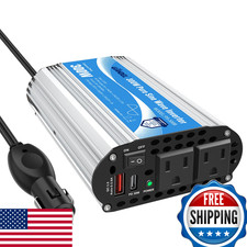 Giandel Pure Sine Wave Power Inverter 300Watt Car Adapter Converts 12V Dc To